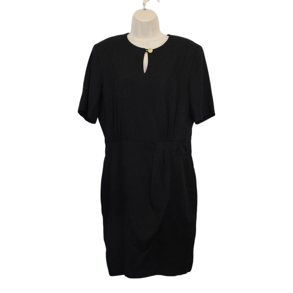 Vintage Mondi Women’s Black Dress Size 40 (US 10) Short Sleeve Lagen Look